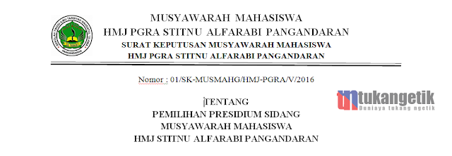 Contoh Rancangan Musyawarah Mahasiswa (MUSMA)
