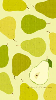 【洋梨】秋の果物のおしゃれでシンプルかわいいイラストスマホ壁紙/ホーム画面/ロック画面