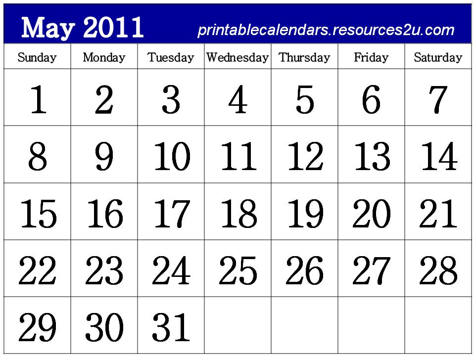 2011 Calendar Printable Free. 2011 calendar printable may.