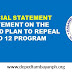 Statement on the alleged plan to repeal K to 12 Program