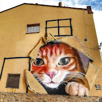 Increíbles graffitis de gatos