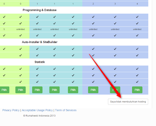 Saya tidak membutuhkan hosting