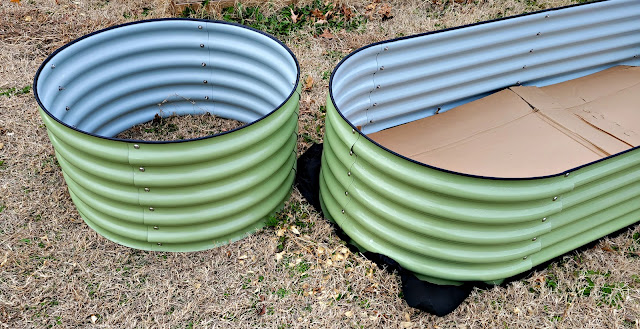 green corrugated metal raised bed from OLLE