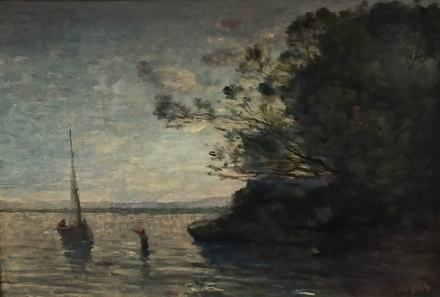 Evening on the Lake by Camille Corot