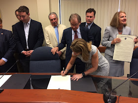 Lt. Governor Polito signing Compact with Town Administrator Jeff Nutting