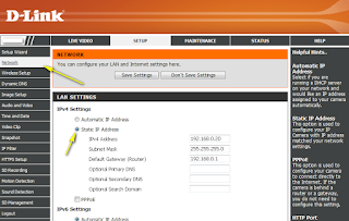 dlink router static ip address