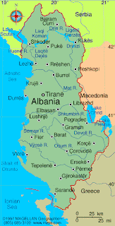 Carte de Albanie Departement