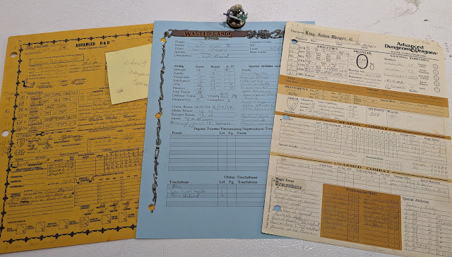 Johan the Second Character Sheets