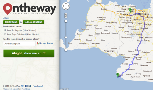 OnTheWay Tracking view Menjelajahi Road Trip Dengan Bantuan Foursquare