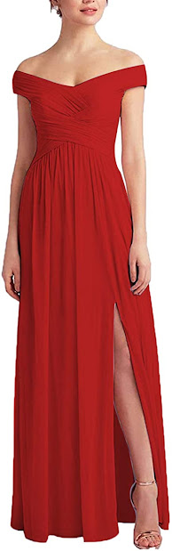 Cheap Red Chiffon Bridesmaid Dresses