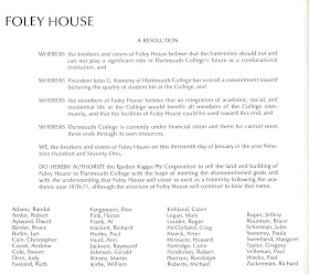 A printed resolution by Foley House.