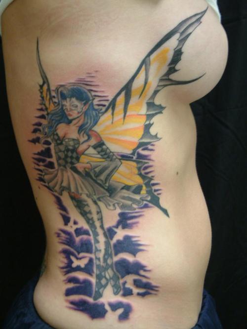 butterfly fairy tattoo for side girl butterfly fairy tattoo for side girl