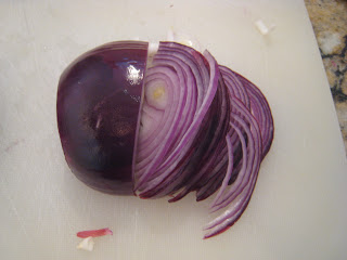 Onion Julienne, julienning