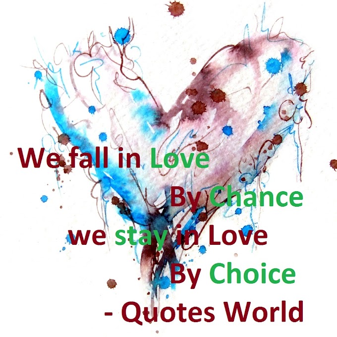 Love Chance Stay Choice  - Love quotes