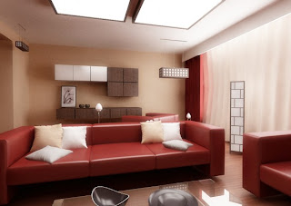 Red and White Living Room Designs7