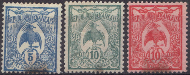 New Caledonia -  stamps of 1905/28 - Kagu