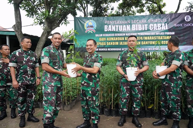 Gerakan tanam cabai di Pekarangan, Dandim 0726/Sukoharjo terima pembagian Bibit tanaman cabai 