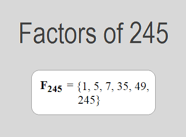 Factors of 245