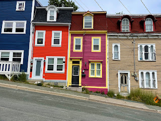 Colourfully painted homes in St. John's, Newfoundland.