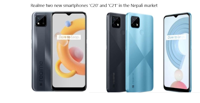 Two new smartphones have been unveiled in the Nepali market. with price Realme C20 and Realme C21. सस्तो स्मार्टफोन ‘सी २०’ र ‘सी २१’ नेपाली बजारमा