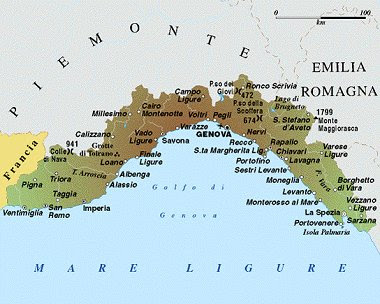 Liguria Map Political Regions