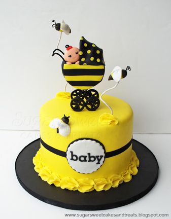 Cake Toppers  Birthdays on Sugar Sweet Cakes And Treats  Bumble Bee Baby Shower Cake And Cupcakes