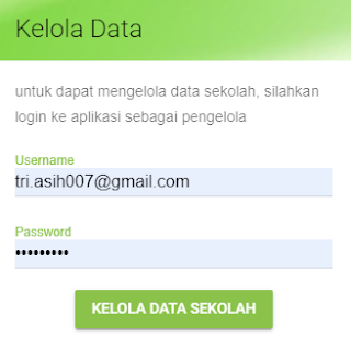 gunakan username dan password dapodik untuk dapat masuk kelola data pokok pendidikan