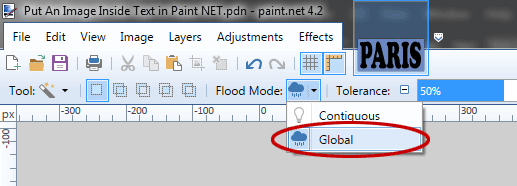 In the Tool Options, choose Global Flood Mode.