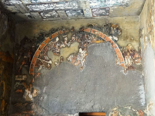 Ajanta cave 17 painting - porch  left wall - Samsara Chakra