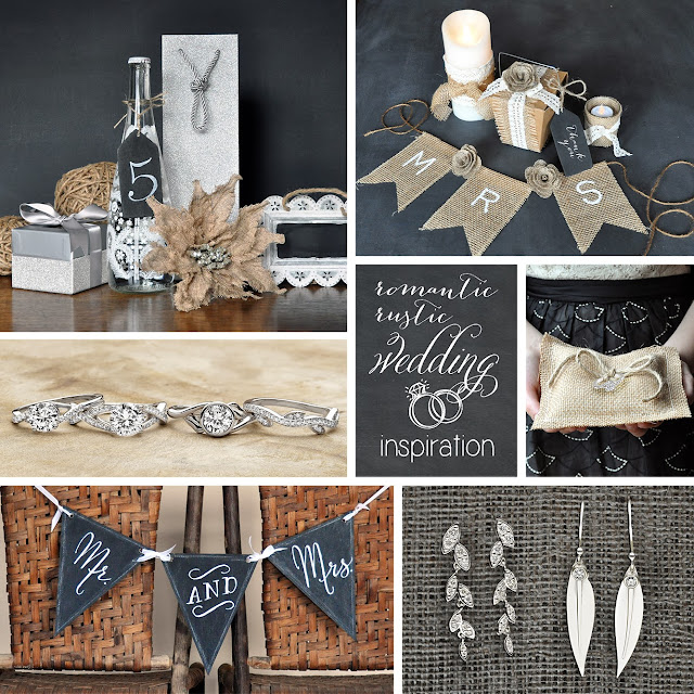 Romantic Rustic Wedding Mood Board Inspiration | featuring wedding rings by Brilliant Earth | Creative Bag blog