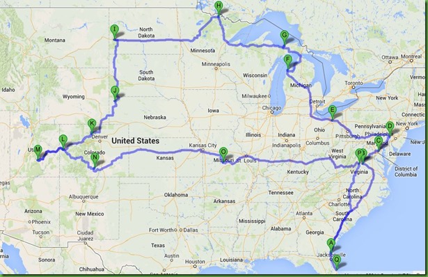 2014 summer travel mapA