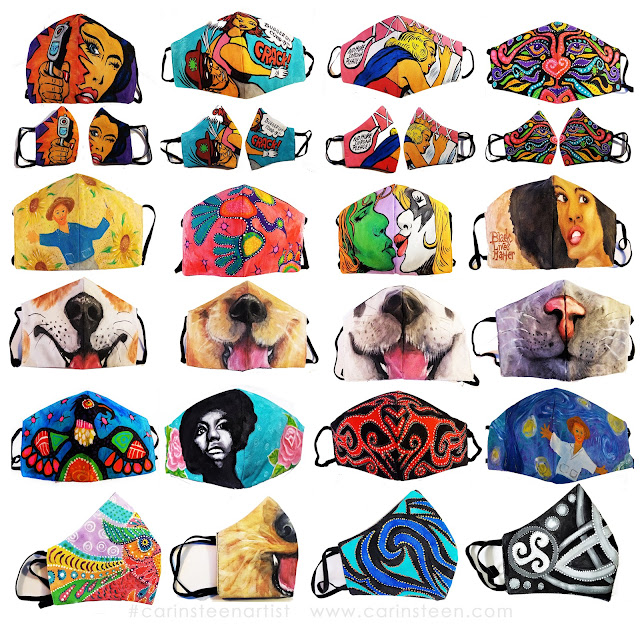 Hand-painted masks by Carin Steen
