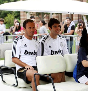 Carvalho along with Kaka driving to the training field