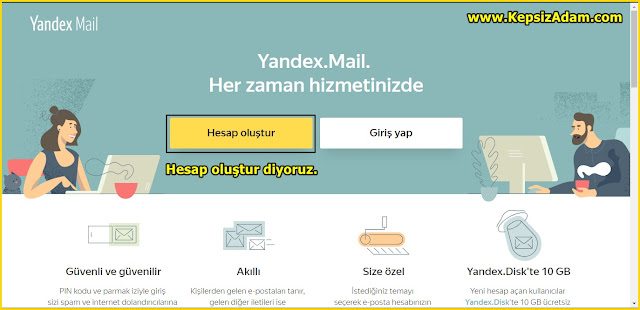 yandex hesap oluşturma ücretsiz mail açma