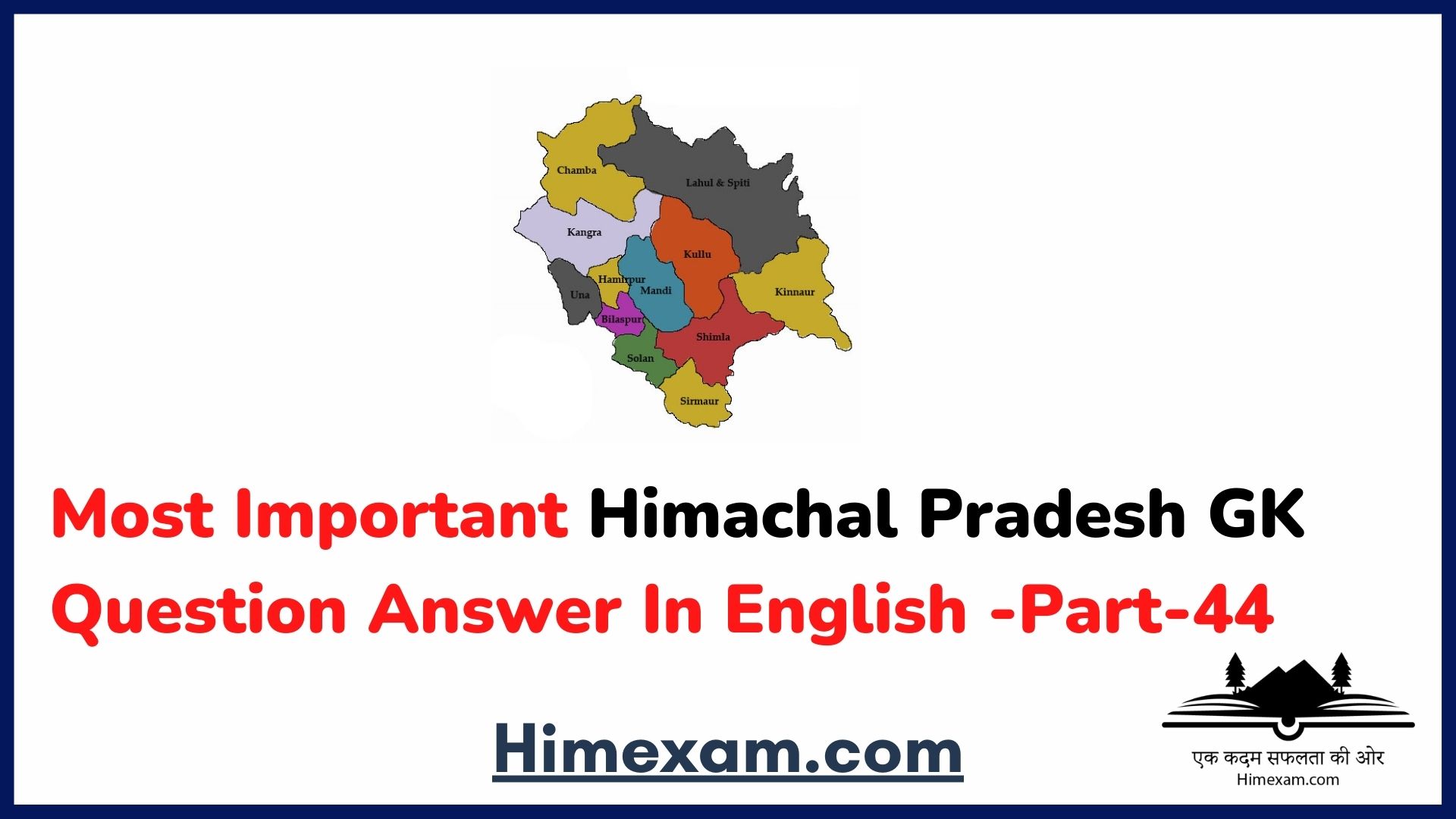Most Important Himachal Pradesh GK Question Answer In English -Part-44