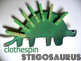 clothespin stegosaurus craft for kids