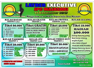Jadwal LATBER Executif JPC Majasari, Minggu 17 Desember 2017