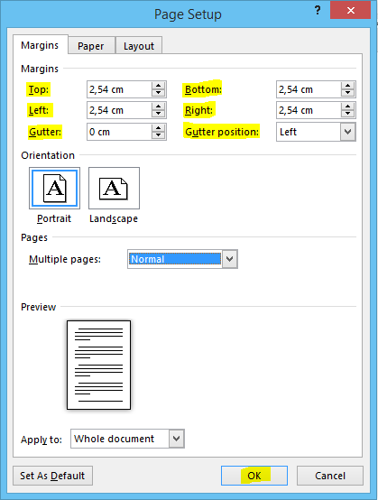  Ketika kita menciptakan suatu ketikan di dokumen Cara Mengatur Margin Halaman di Microsoft Word