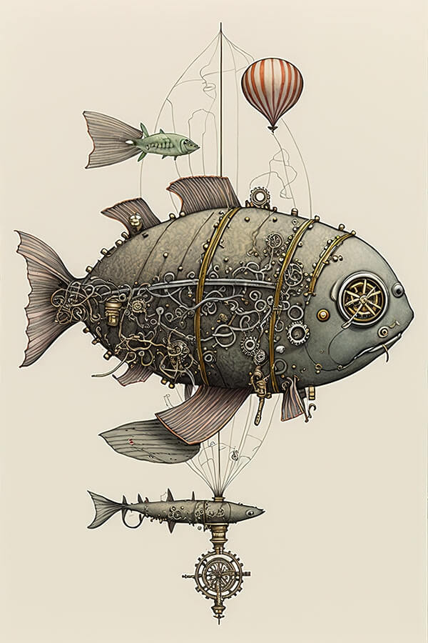 09-Clockwork-Steampunk-Fish-Digital-Art-Drawings-Robert-King-www-designstack-co