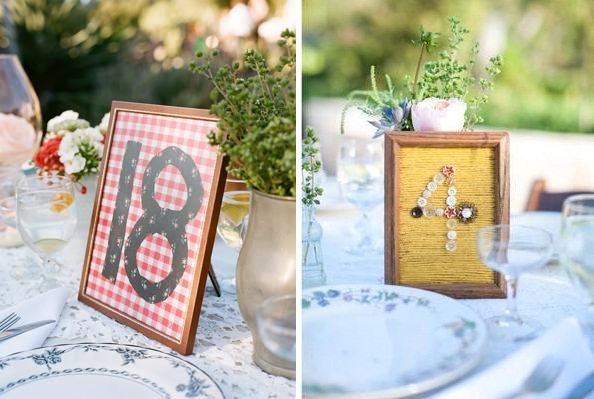 DIY table numbers love the buttons