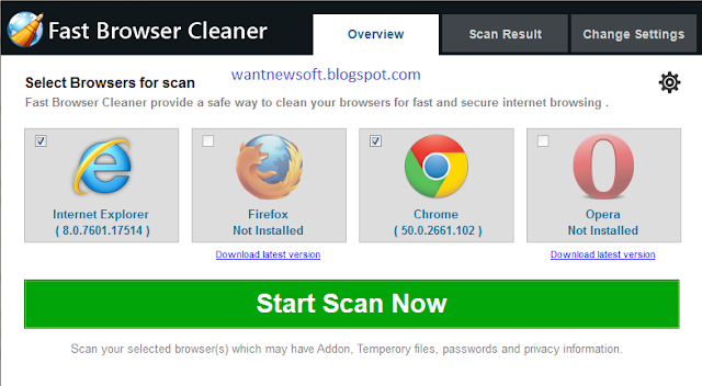 Fast Browser Cleaner giveaway wantnewsoft.blogspot.com image