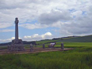 stone memorial atop Flodden Field