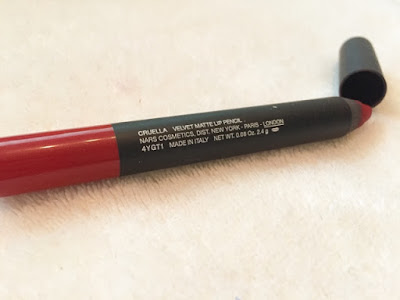 best red lipstick Nars Cruella lip pencil