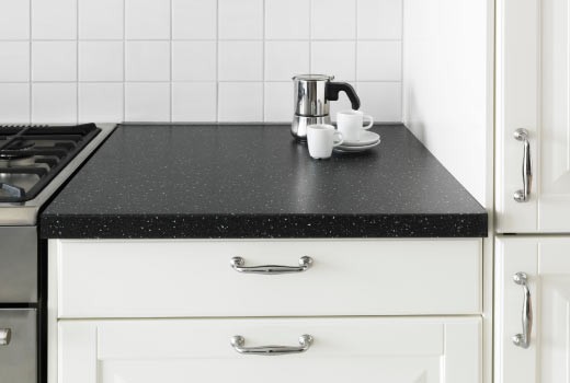 black and white kitchen IKEA countertops