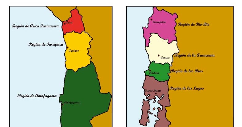 Mapas de Chile: Mapa de chile regiones