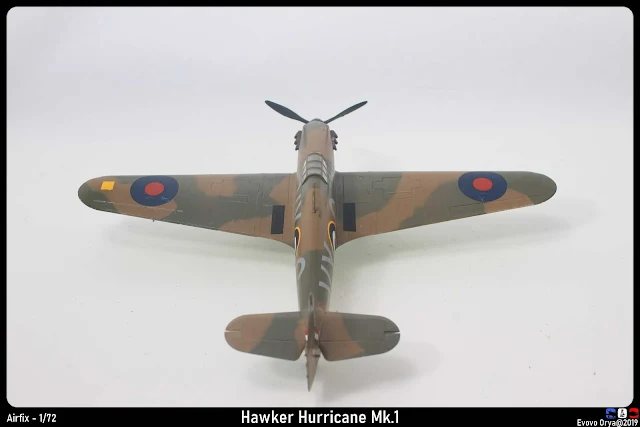 Maquette de l'Hurricane MkI d'Airfix au 1/72.