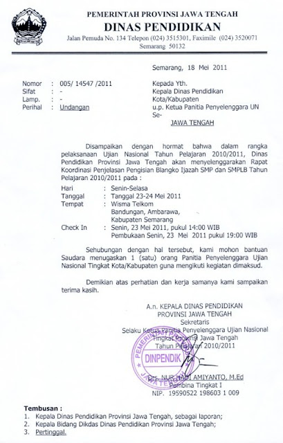 Contoh Surat Tembusan Ke Dinas Pendidikan