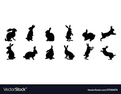 Rabbit Clipart Black And White Vectors