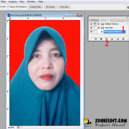 Membuat pas foto dengan photoshop