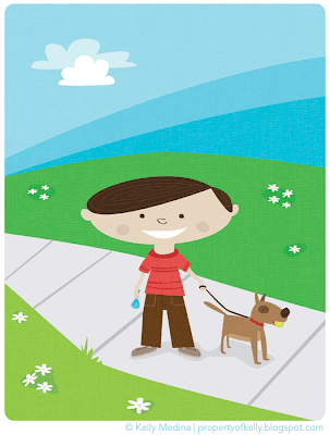 clipart dog walking. dog county Kid+walking+dog